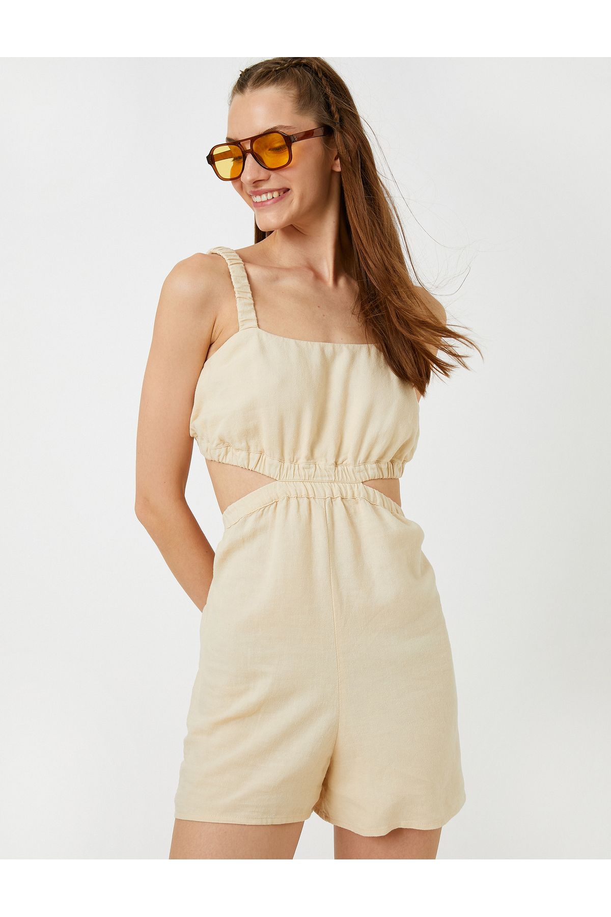 Linen deals blend overalls