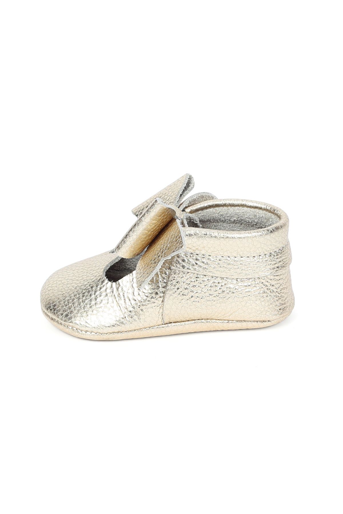 Gold baby booties clearance