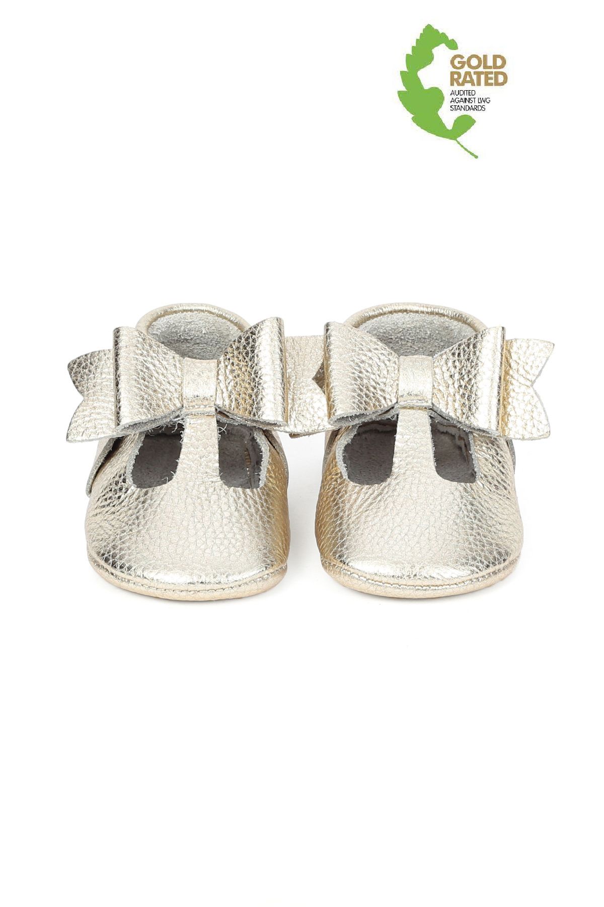Gold baby booties clearance