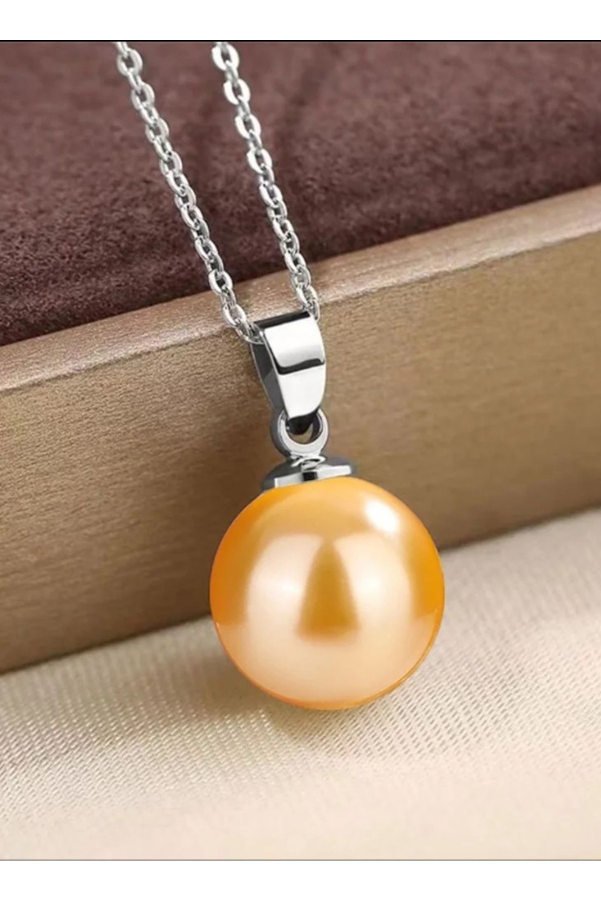 Yellow cheap pearl necklace