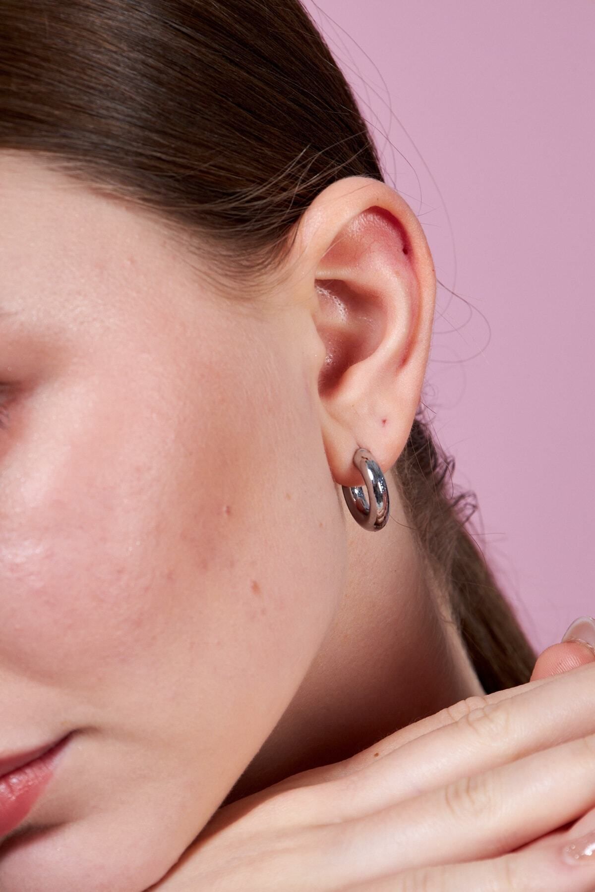 Silver plated hoop hot sale earrings