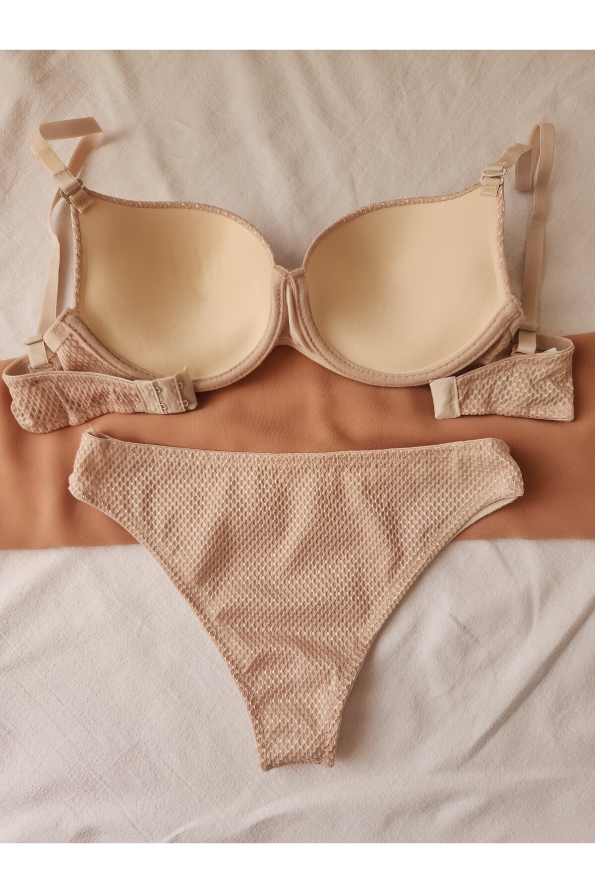 BY GUZEL  Basic Petek Desenli Hafif Destekli Sütyen Takımı - Görsel 6