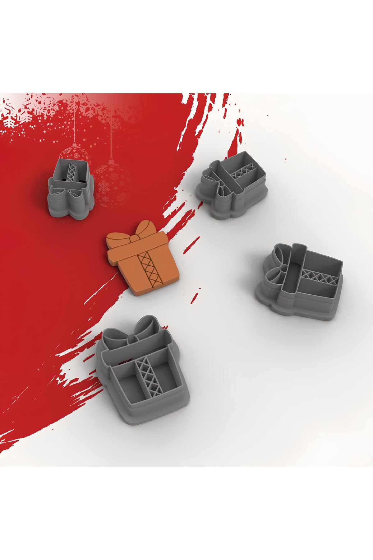 Geazla-Christmas Gift Package Polymer Clay Cutting Mold, Ceramic Plasticine Molds, Christmas, New Year, No :354 2