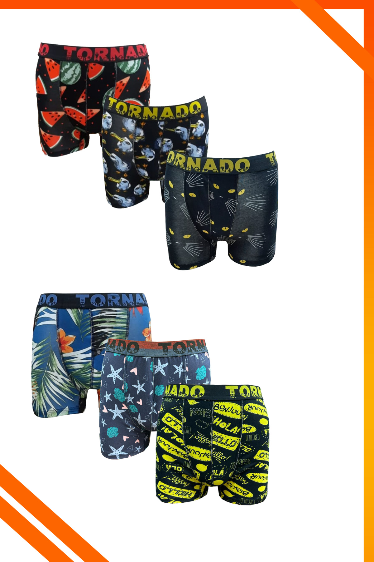 lux tornado Erkek Boxer Düz Karışık Desenli 6'lı Paket Fiyatı
