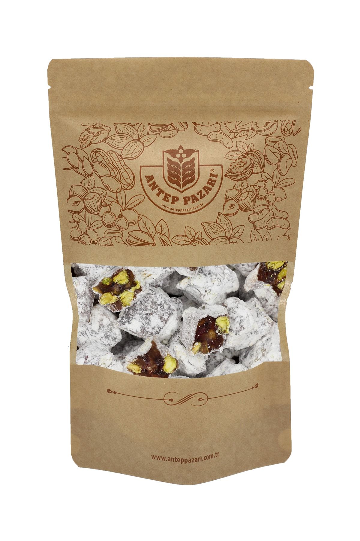 Antep Pazarı Lokum Çifte Kavrulmuş Duble Fıstıklı ( 125 gram )