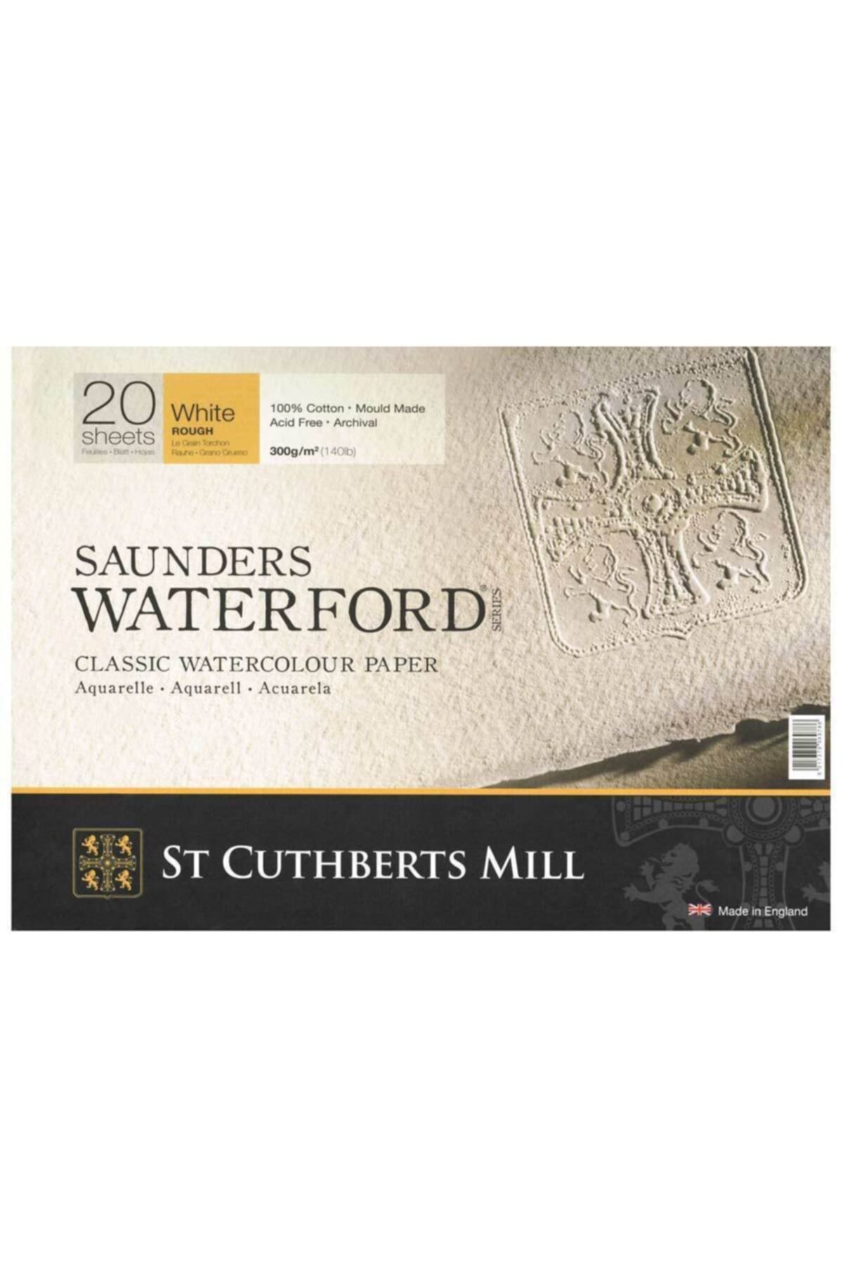 St Cuthberts Mill Saunders Waterford Blok, 20 vellen, aquarelpapier