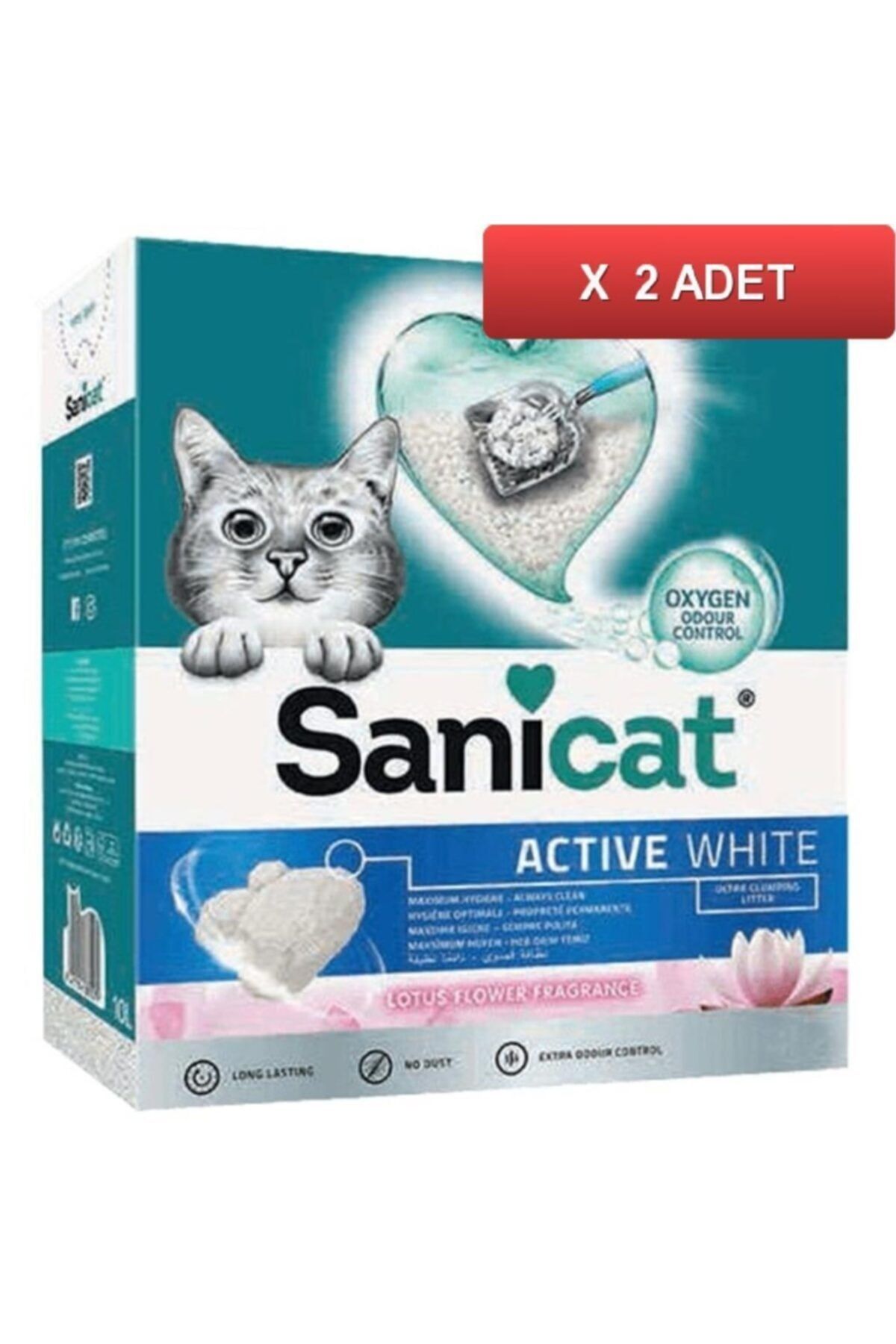 Active White Lotus Flower Topaklanan Kedi Kumu 10 Lt (2 Adet)