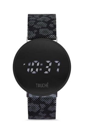 Touche Unisex Model Dokunmatik Ekran Çelik Hasır Mıknatıs Kordon Kol Saati Karartılmış Mineral Cam touche30