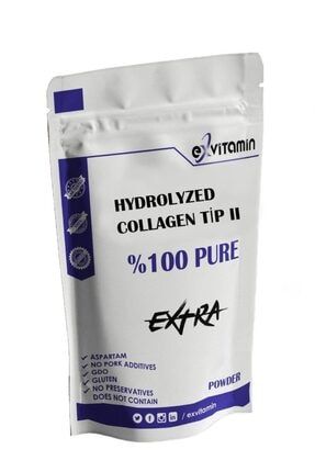 Kolajen Toz Tip 2 Collagen Tip 2 Toz Pure 100gr exxt48