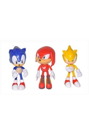 Es928-3 Sonic Hedgehog Eklemli Koleksiyon Figür Oyuncak Seti Kirpi Sonic Knuckles Gold Sonic 3'lü ES928-3-KSGSKN