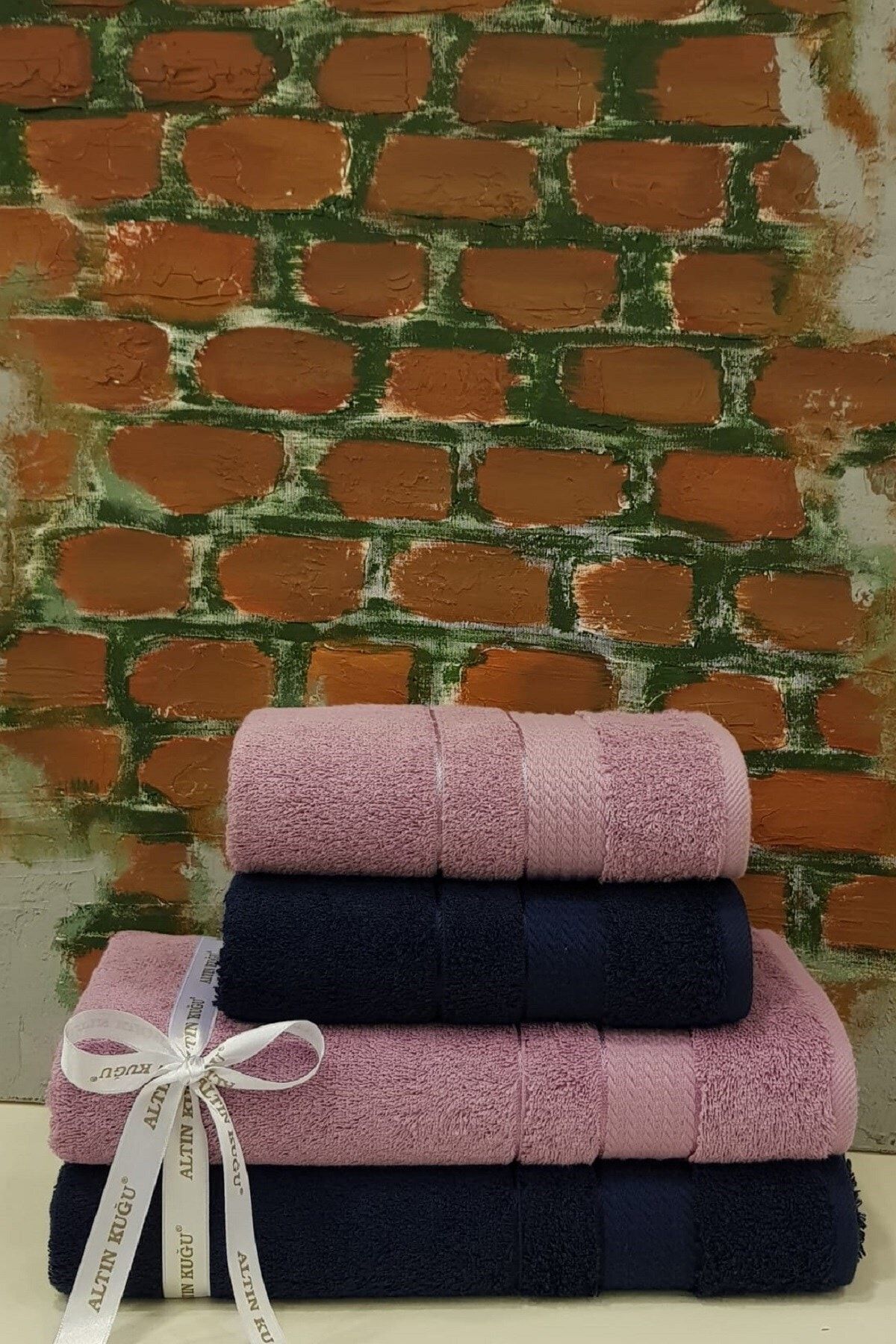 Blush colored store bath towels