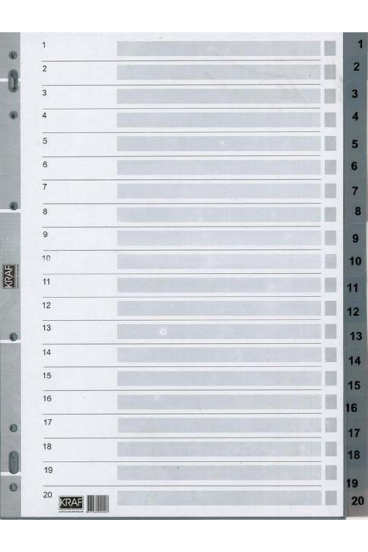 KRAF-Separator Bracket 1-20 Number 1