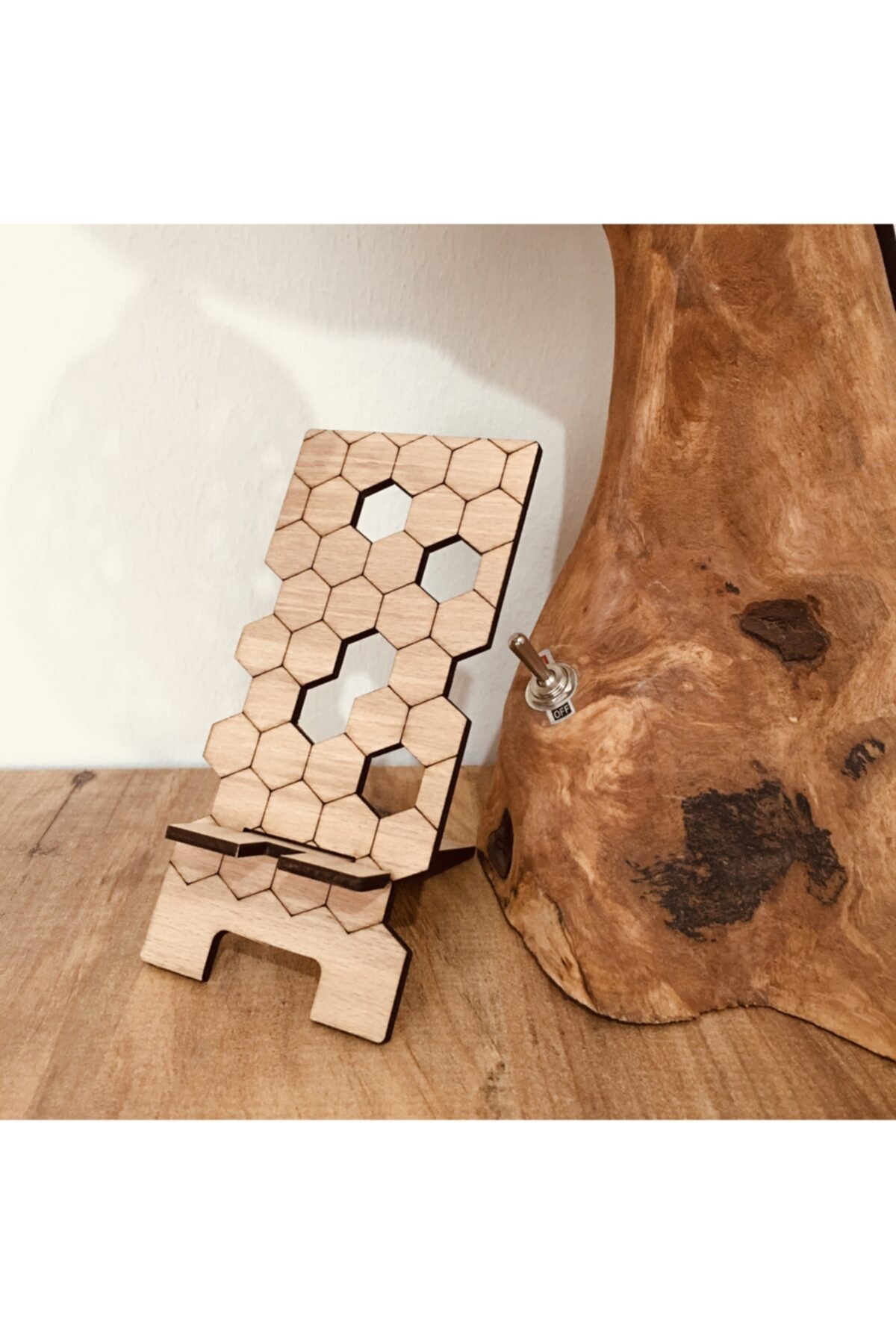 Amorfoz Ahşap Telefon Tutucu/standı