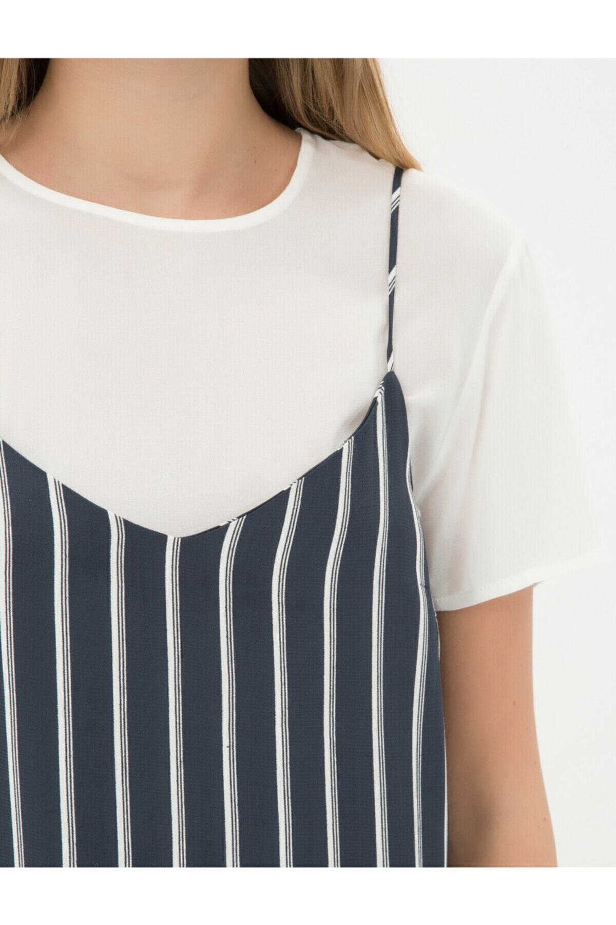 Koton-Rochie cu dungi bleumarin pentru femei 7KAK88146PW 4
