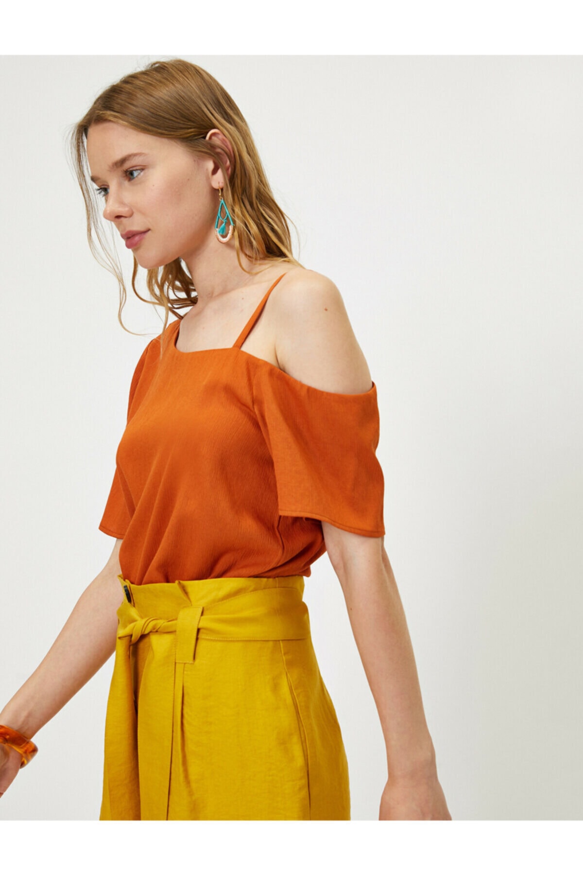 Koton Bluse Orange Regular Fit Fast ausverkauft
