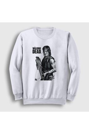 Unisex Beyaz Daryl Dixon The Walking Dead Sweatshirt 219928tt