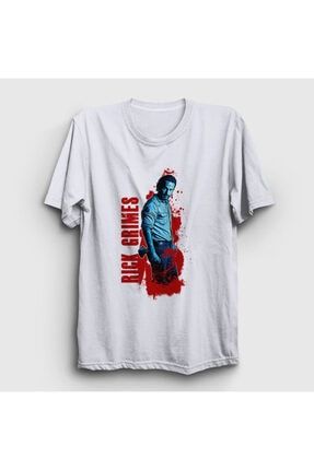 Unisex Beyaz Rick Grimes The Walking Dead T-shirt 220450tt