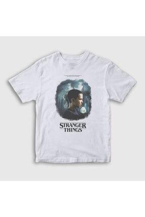 Unisex Çocuk Beyaz Shadow Stranger Things T-shirt 219612tt