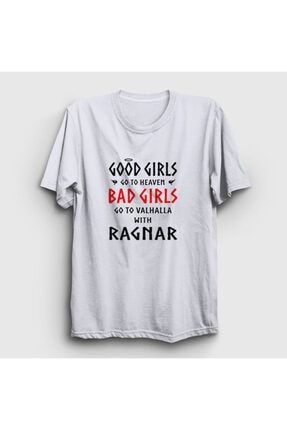 Unisex Beyaz Bad Girls Vikings T-shirt 221526tt