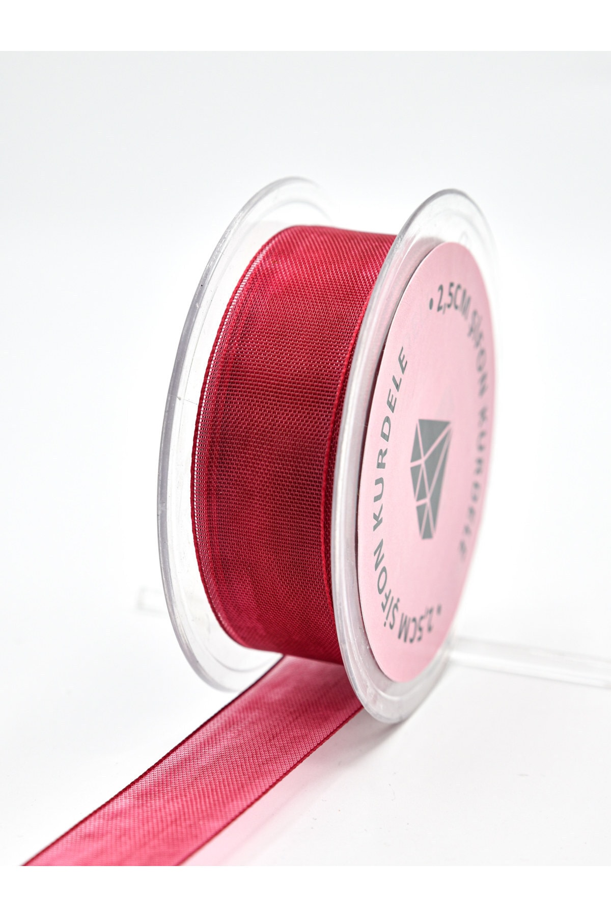 Claret Red Chiffon Ribbon 2.5cm-20m