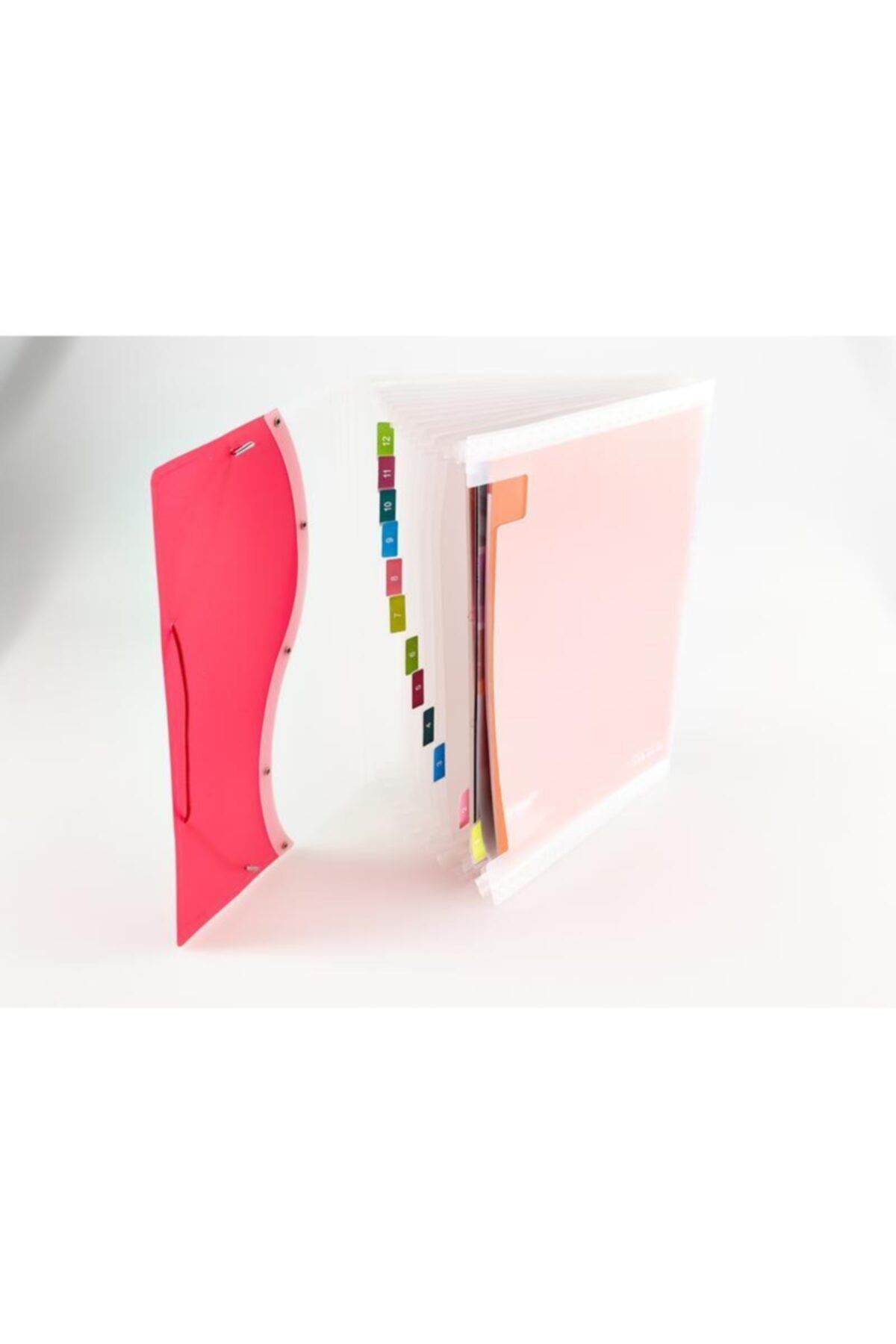 Umix-A-4 Elastic 13 Compartment Gusseted File Red 3