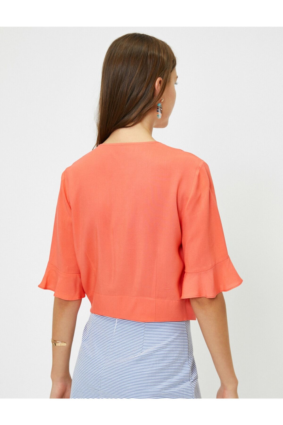 Koton-Women's Red Shirt 9YAK68737PW 4