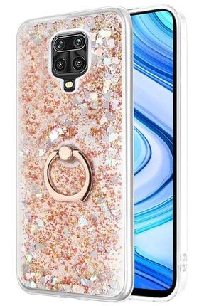 Redmi Note 9 Pro Kılıf Yüzüklü Standlı Korumalı Şeffaf Simli Pullu mornw_54425