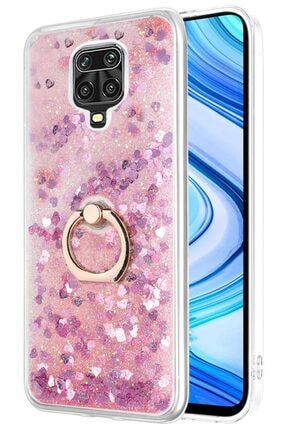 Redmi Note 9 Pro Kılıf Yüzüklü Standlı Korumalı Şeffaf Simli Pullu mornw_54425