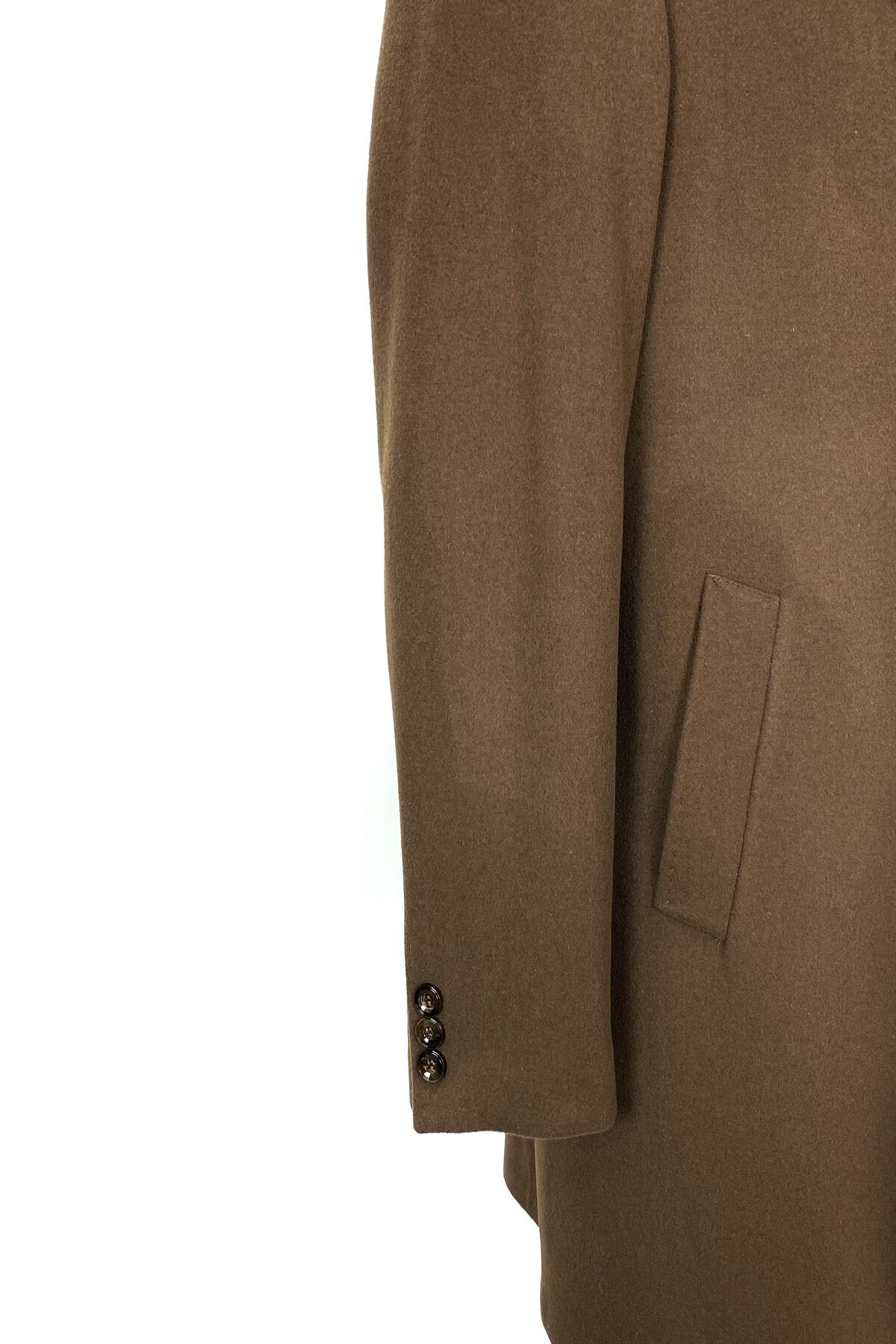 2622 Erkek Camel Kırlangıç Yaka Kısa Palto — قهوه‌ای 2622202 — تصویر 3 از 5