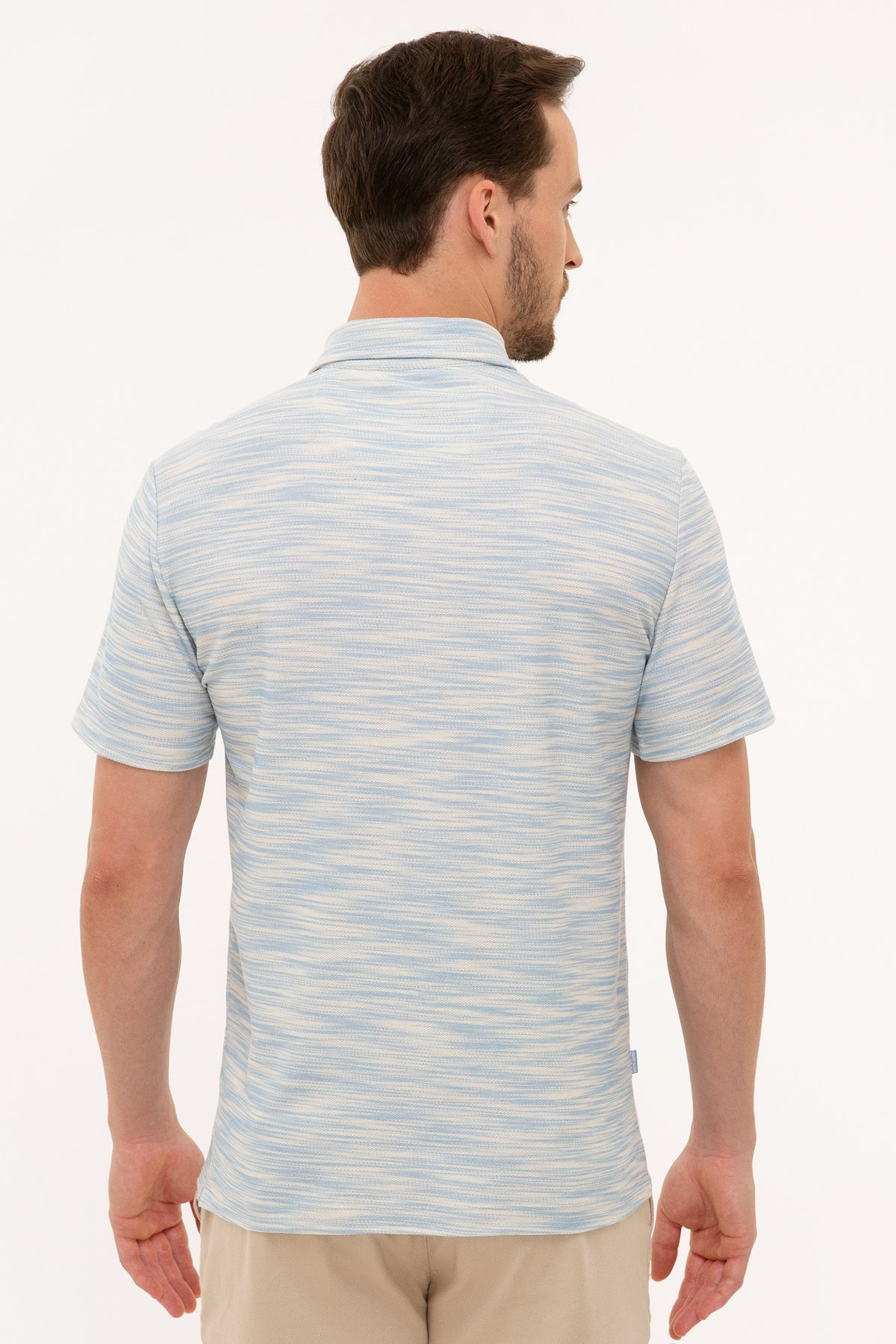 تیشرت مردانه آبی پیرکاردین | G021SZ011.000.990160 اورجینال - تصویر 3