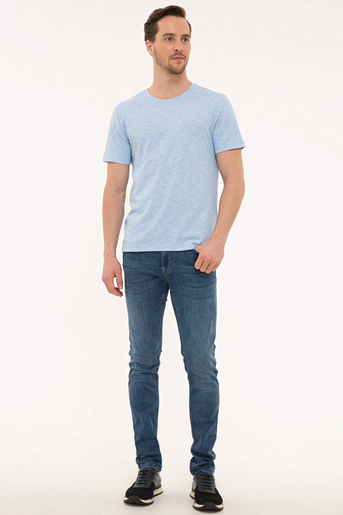 تیشرت مردانه آبی پیرکاردین | G021GL011.000.977250 اورجینال - تصویر 4