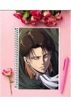 Levi Ackerman Attack On Titan Anime Defter 1 Adet Özel Tasarım A5 Boyutu 15*21 Cm Telli Çizgisiz barbato1426