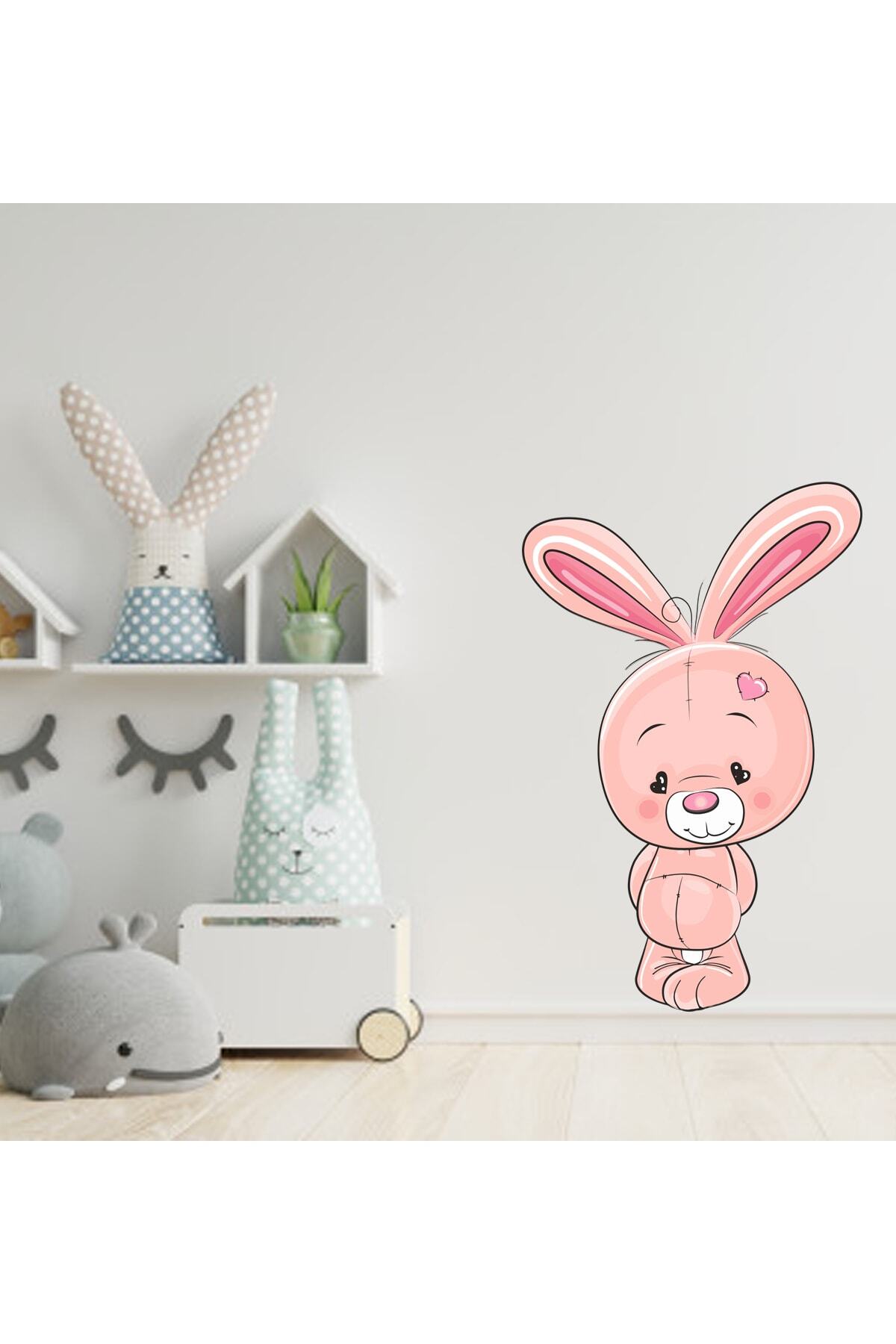 Çocuk Odası Duvar Sticker Pembe Tavşan 80x120 cm