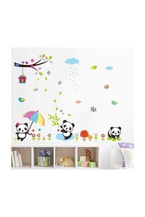 Sevimli Panda Ailesi Çocuk Ve Bebek Odası Dekor Süsleme Ev Duvar Pvc Sticker 72299818KT877