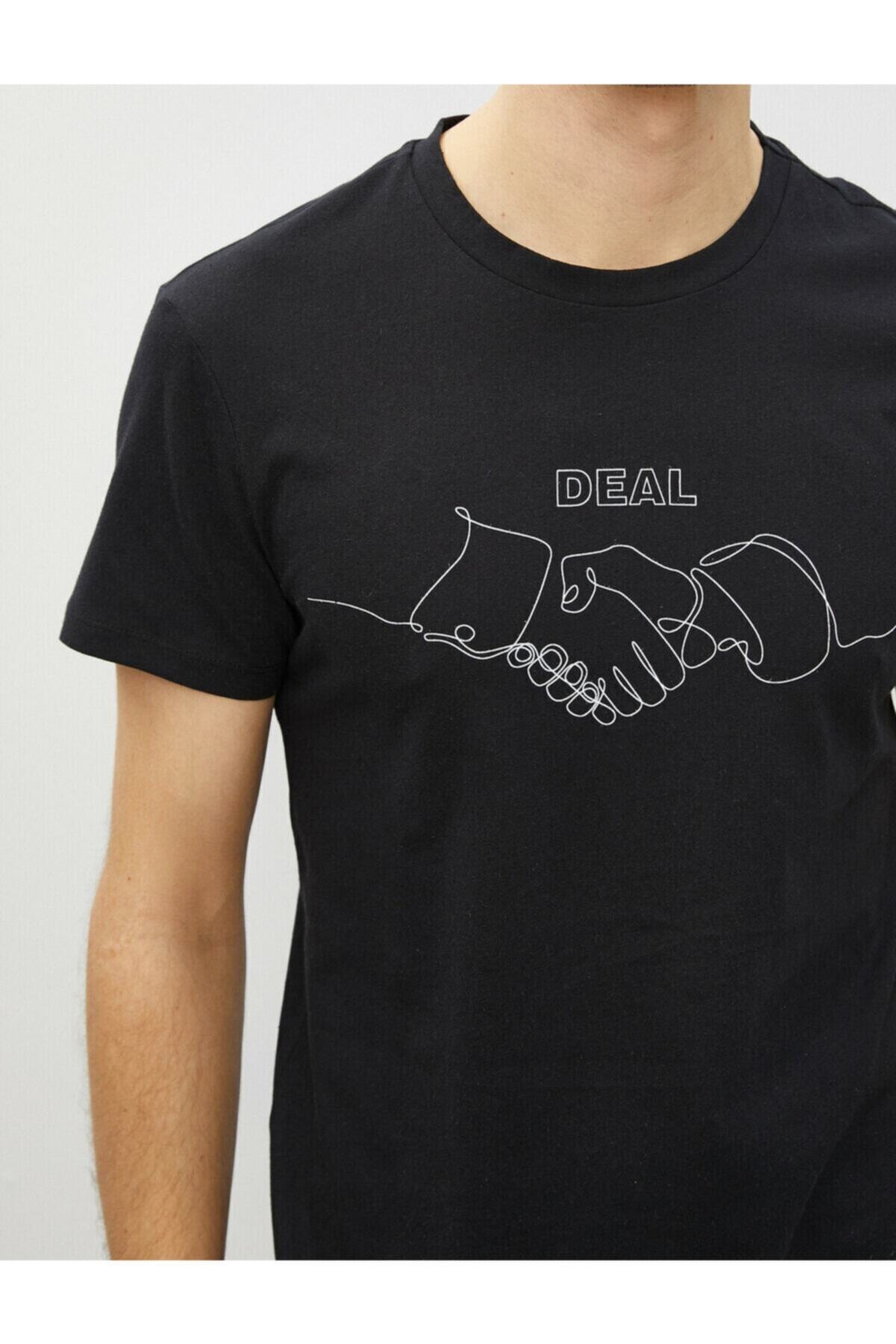 تیشرت مردانه مشکی کوتون | 1YAM11834LK اورجینال - تصویر 5