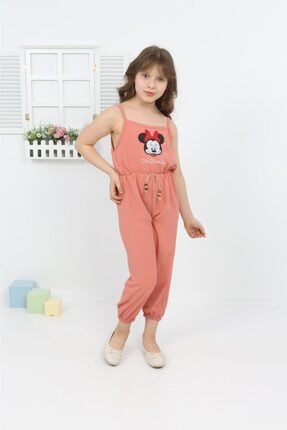 Kız Çocuk Mercan Minnie Mouse Salopet İp Askılı Tulum TLM54W1