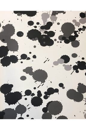 Beyaz Zemin Üzeri Siyah Ve Gri Desenli Ithal Duvar Kağıdı 11098409 (5m²)