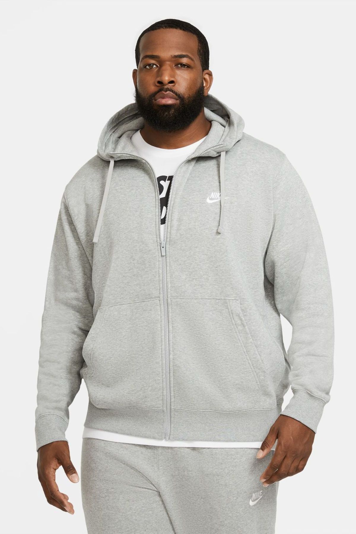 Grey nike zip hoodie hotsell
