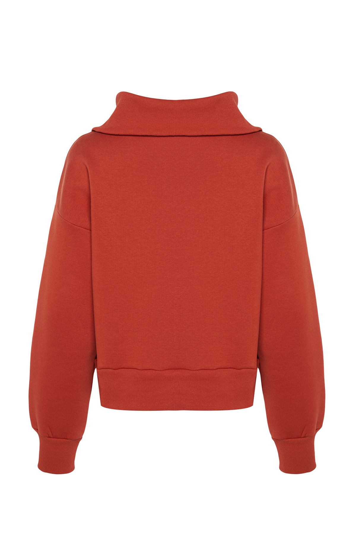 Trendyol Collection-Gresie groasă în interior Fleece Tricotaj cu potrivire obișnuită/regulată Hanorac tricotat cu guler în picioare TWOAW24SW00396 8
