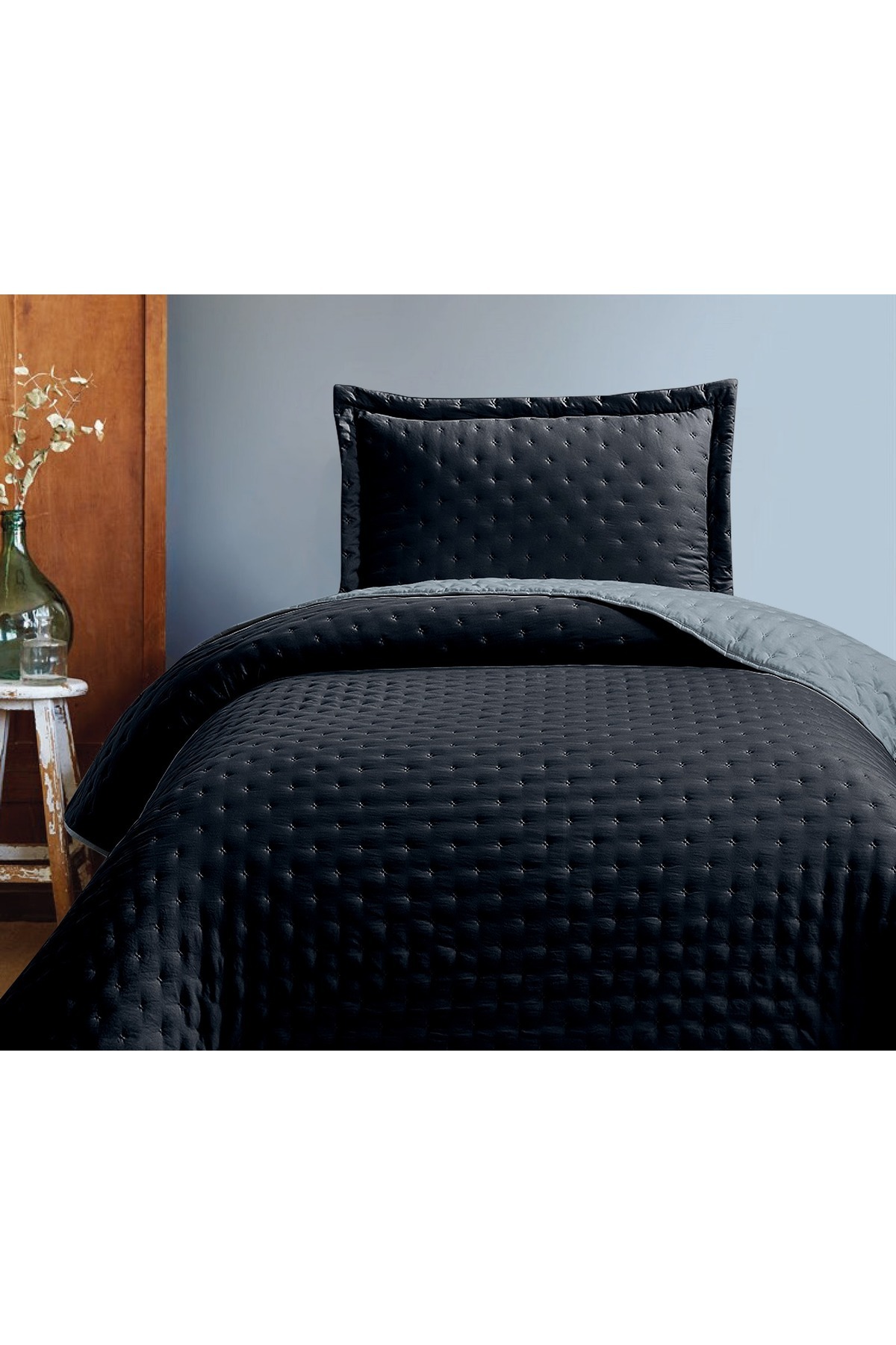 Bikaya Home Washed Soft Çift Taraflı Yatak Örtüsü Seti