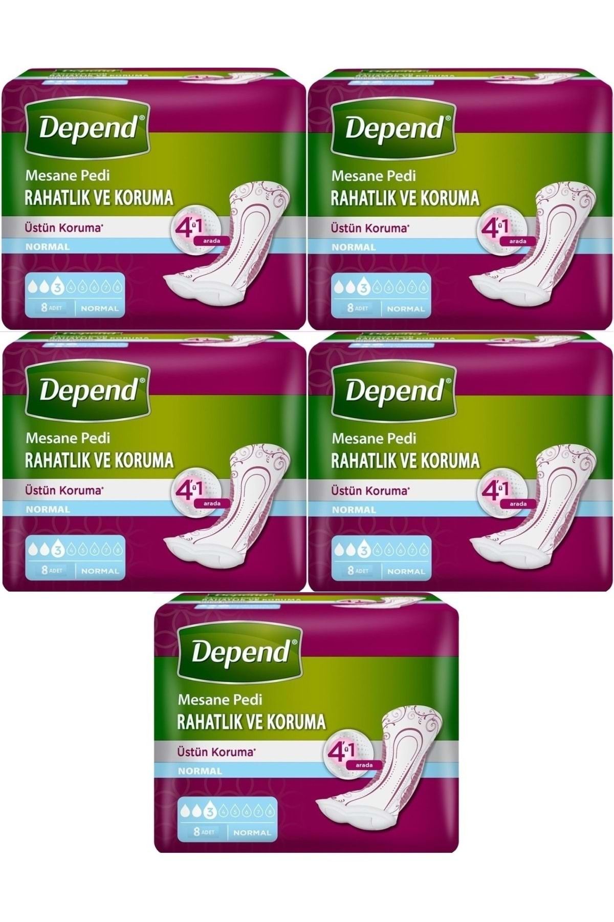 Depend Mesane Pedi Normal Rahatlık ve Koruma 40 Adet (5PK*8)