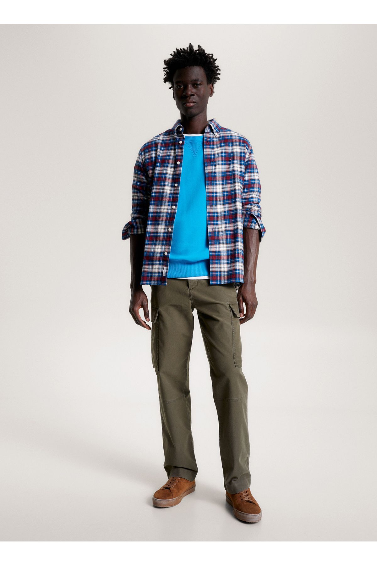 پیراهن مردانه یقه دکمه دار باریک MW0MW328900MT Tommy Hilfiger