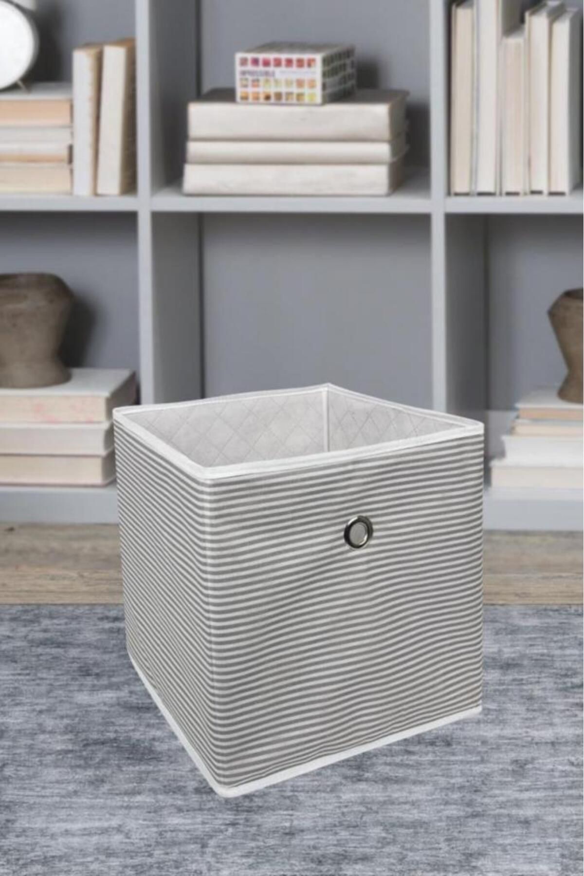 Flosoft-2 Pieces Shelf Organizer, Multi-Purpose Storage Box, Laundry Toy Organizer 30x30x30 Cm Set of 2 3