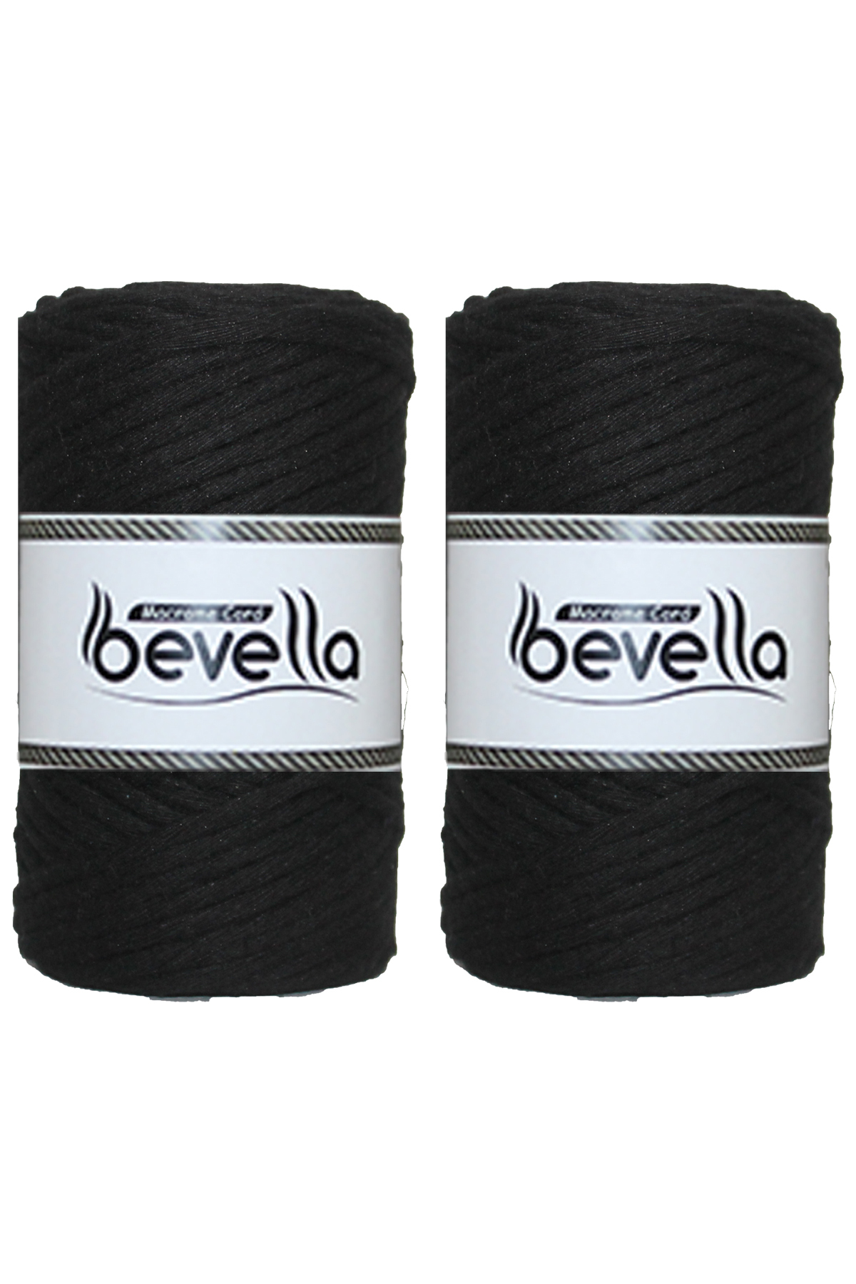 Bevella Macrame Cord-Frânghie de macrame scanabilă Single Twist 3 mm Frânghie de bumbac poliester macrame scanată 2 x 250 gr 1