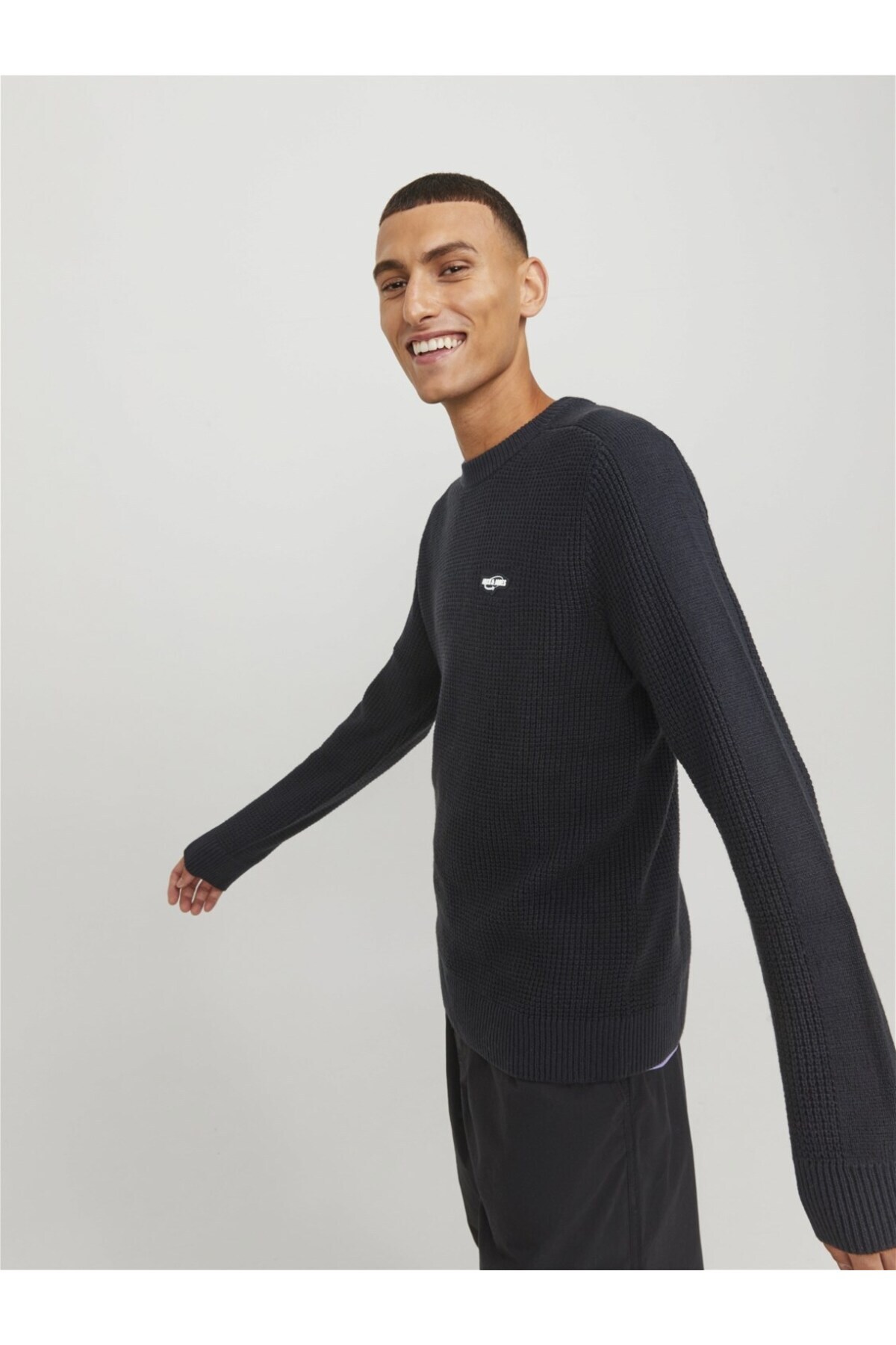 بافت و پلیور Jack & Jones اورجینال مردانه برند جک اند جونز 12245216 Men's Sweater JCOBLACK KNIT CREW NECK BF 12245216 - تصویر 4