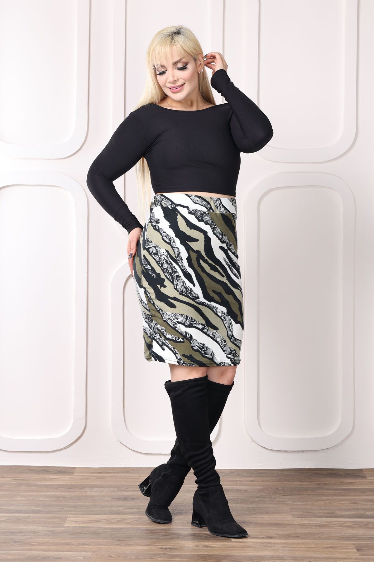 Camouflage outlet fitted skirt