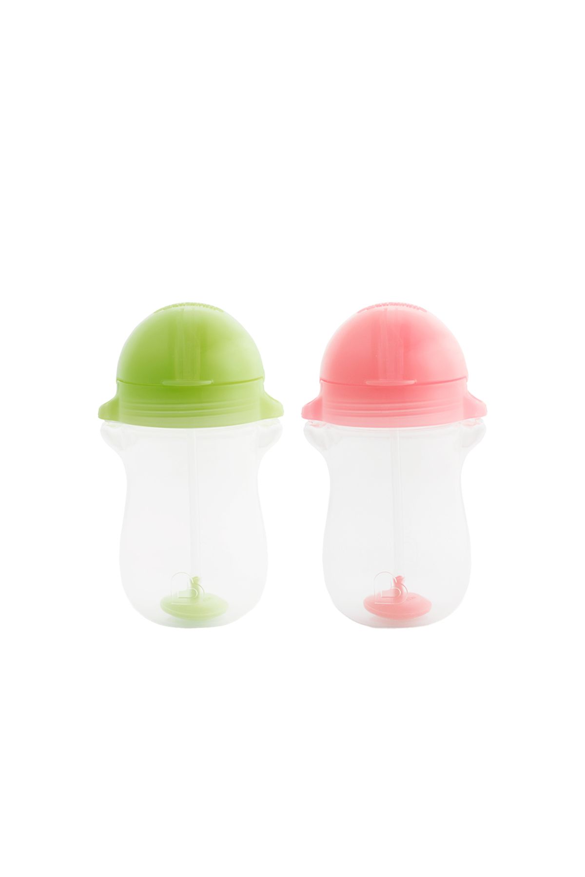 Munchkin-Click Lock Spout Drinking Cup with Straw, 12 months, 296ml, Green & Pink, Pack of 2 2