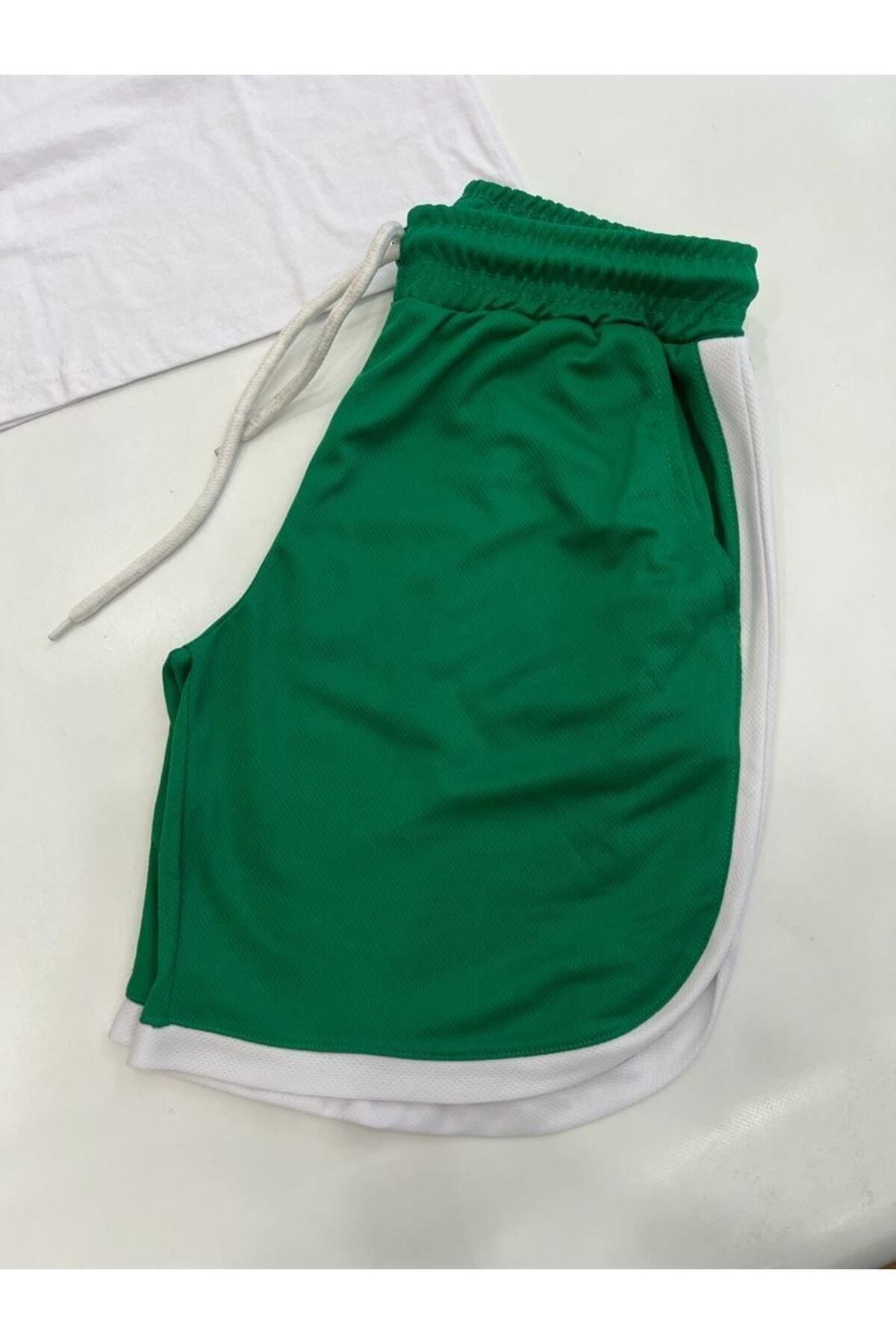 NO 601 Green Basketball Player Athlete Kappa Fabric Ribbed Shorts