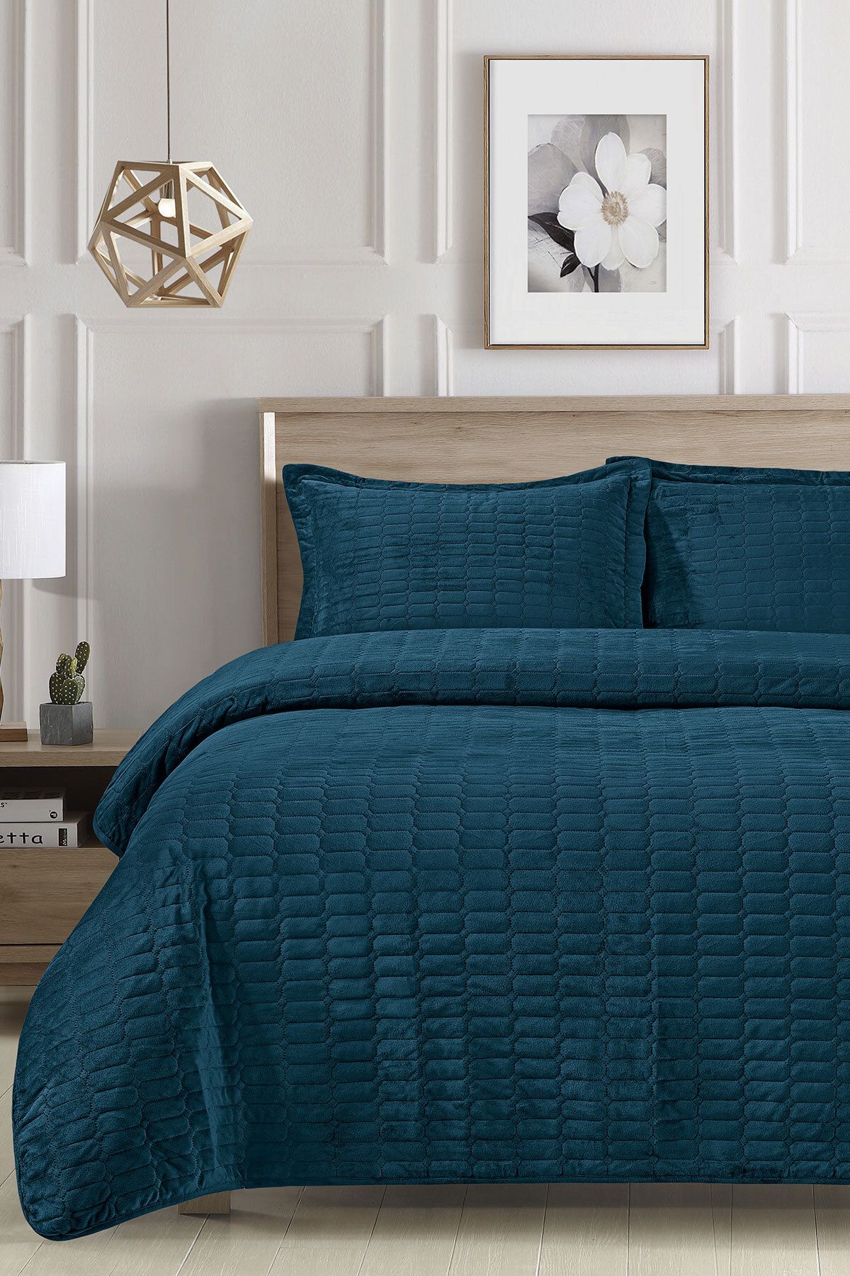 Elart Bedspread Single 2 Piece Navy Blue 190x240cm