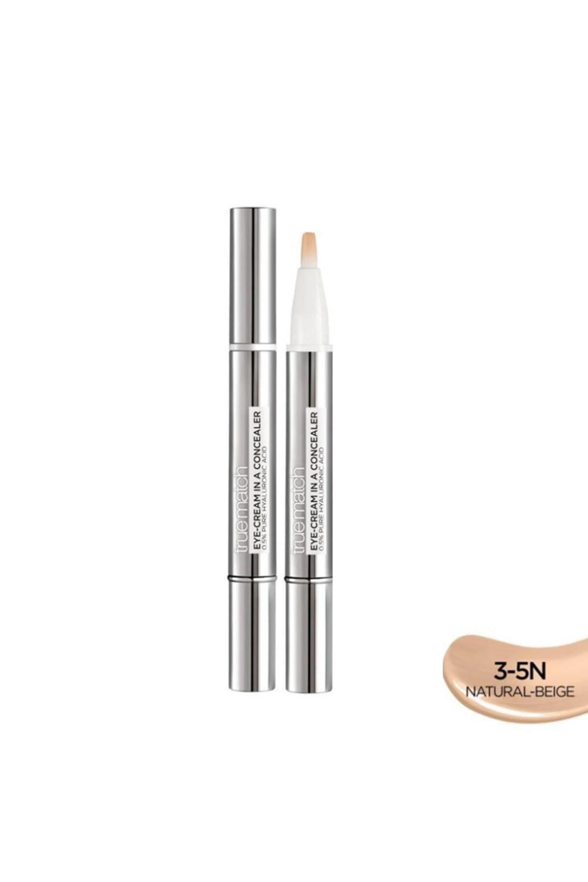 L'Oreal Paris کانسیلر True Match با محتوای مراقبتی کرم دور چشم رنگ طبیعی بژ شماره 3-5N